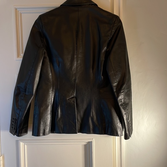 Vintage French Connection Black Leather Jacket Size 10 UK (fits like a 4-6 US) - Picture 4 of 9